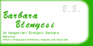 barbara blenyesi business card